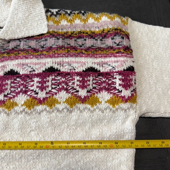 sundance knit collared Calder Fair Isle Sweater Size M - Picture 6 of 8